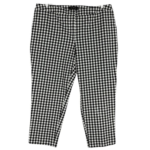 Talbots Women's Hampshire Plaid Stretch Ankle Pants Sz 18W Elastic Side Zip/Hook - Picture 1 of 11